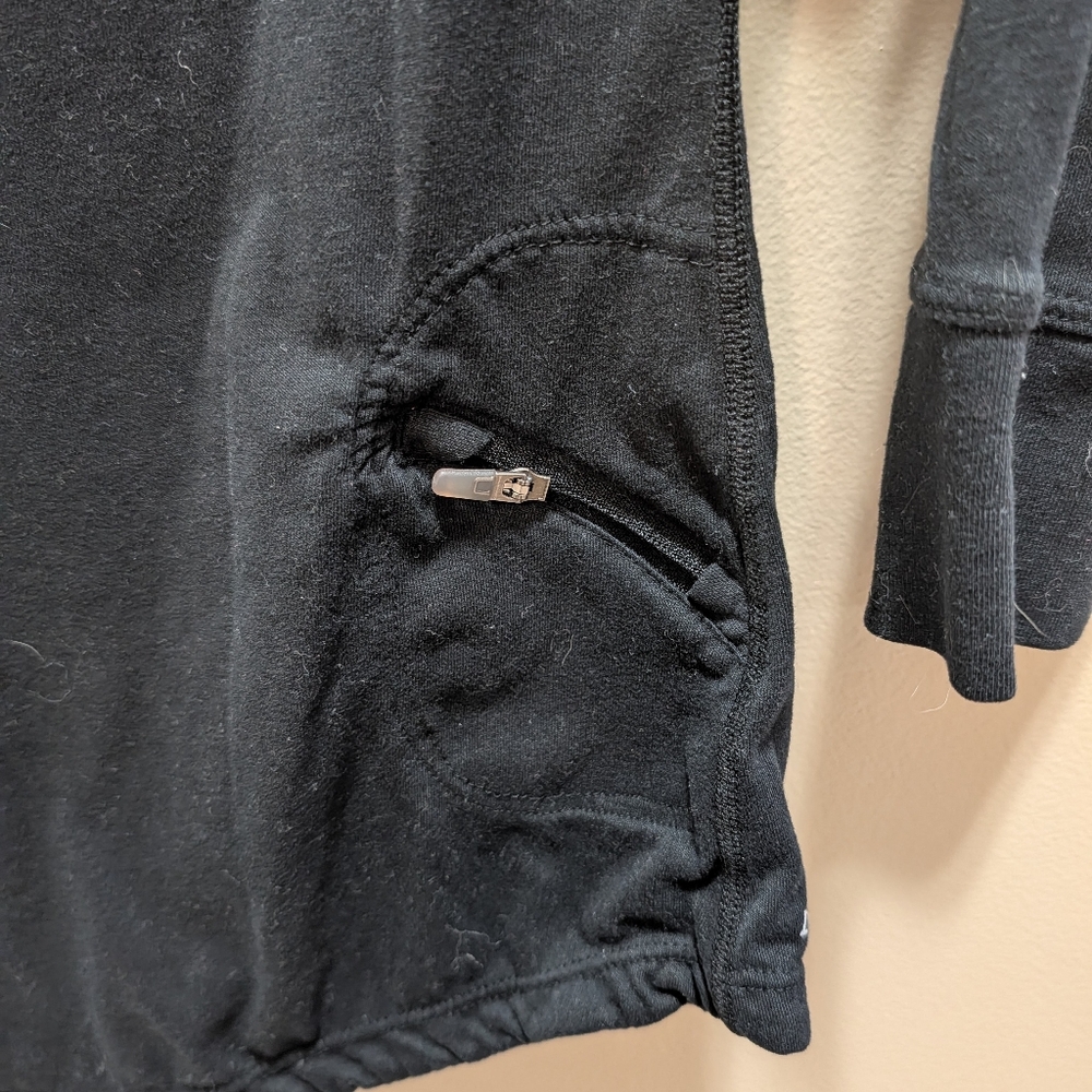 Nike Black Quarter-Zip Hooded 3/4 Sleeve T-shirt Medium - Picture 6 of 6